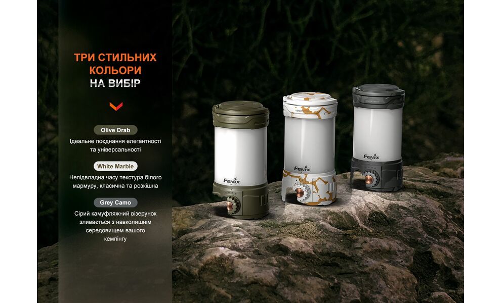 Кемпінговий ліхтар з акумулятором та функцією павербанк Fenix CL26R Pro (White Marble): червоне світло, USB Type-C, Колір корпусу: White Marble, зображення 13