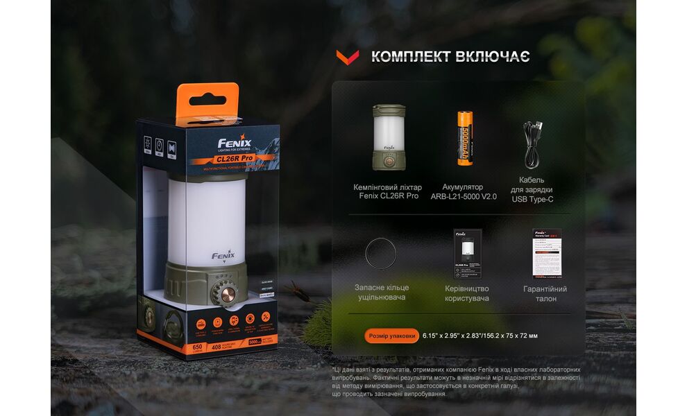 Кемпінговий ліхтар з акумулятором та функцією павербанк Fenix CL26R Pro (White Marble): червоне світло, USB Type-C, Колір корпусу: White Marble, зображення 23