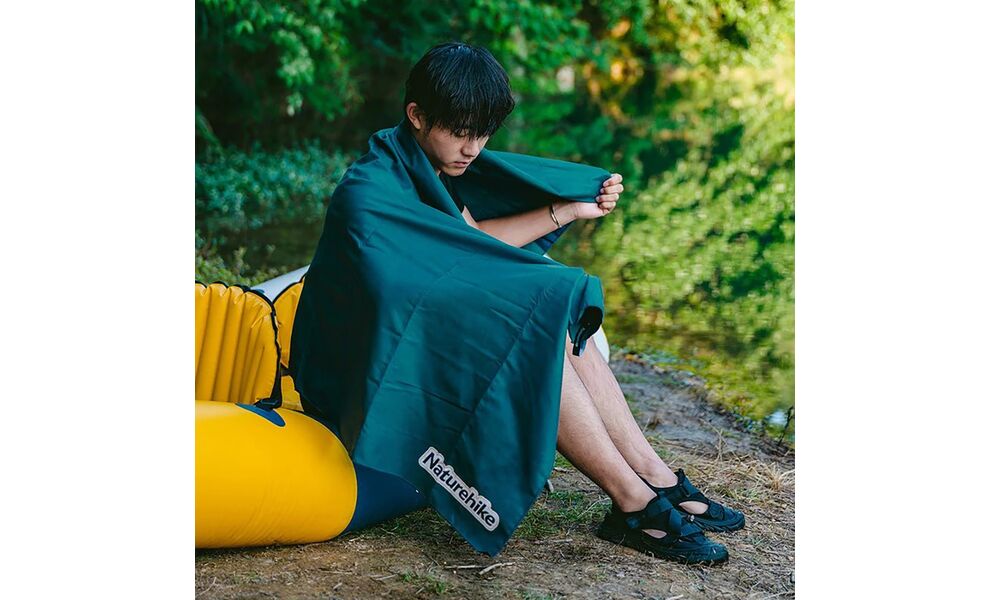 Швидкосохнучий рушник з мікрофібри з чохлом Naturehike Quick Drying Towel - L (Green), 156x80 см, Тип розміру: L, Колір: Green, зображення 7