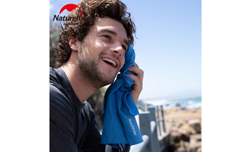 Швидкосохнучий рушник з мікрофібри з чохлом Naturehike Fitness - S (Blue), 100x30 см, Тип розміру: S, Колір: Blue, зображення 8