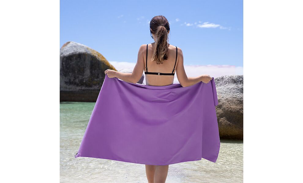 Швидкосохнучий рушник з мікрофібри з чохлом Naturehike Fitness - M (Purple), 160x80 см, Тип розміру: M, Колір: Purple, зображення 8