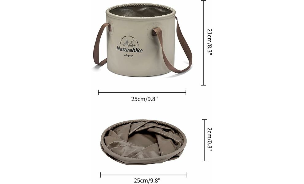 Складне відро Naturehike NH20SJ040 (Brown), 10 л, Об'єм: 10, Колір виробника: Brown, зображення 2