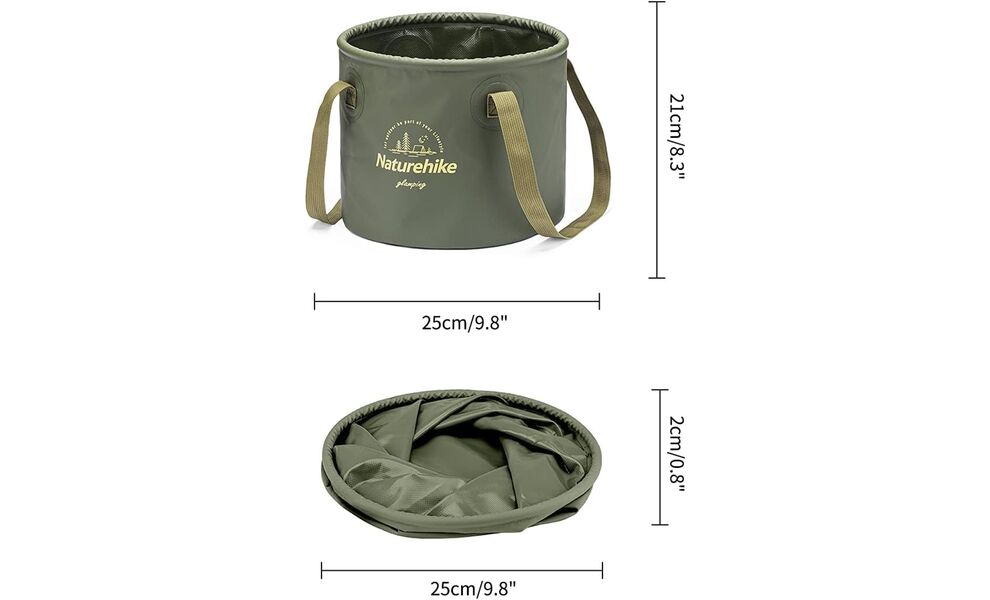 Складне відро Naturehike NH20SJ040 (Green), 10 л, Об'єм: 10, Колір виробника: Green, зображення 2