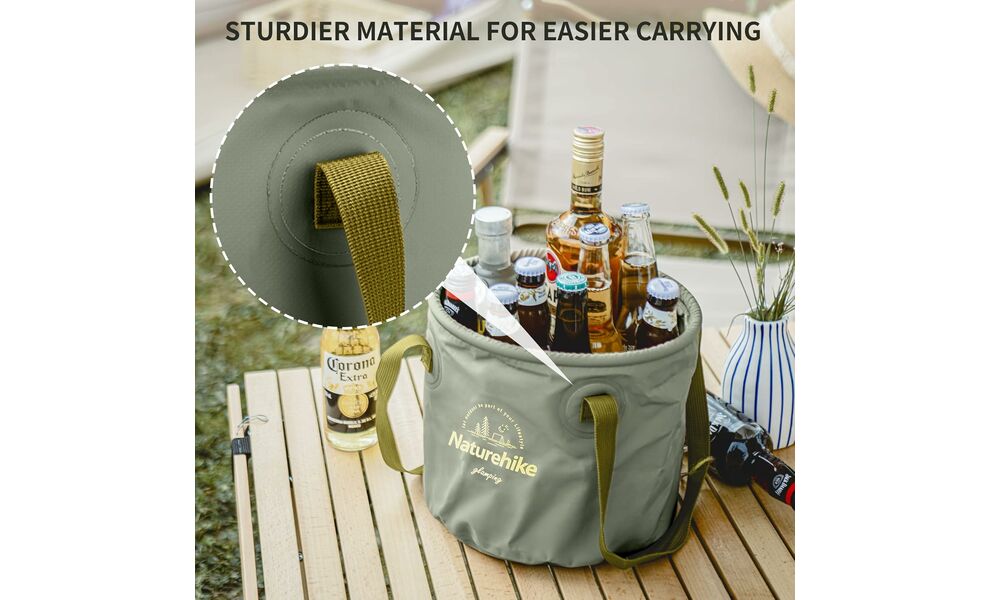 Складне відро Naturehike NH20SJ040 (Green), 20 л, Об'єм: 20, Колір виробника: Green, зображення 7