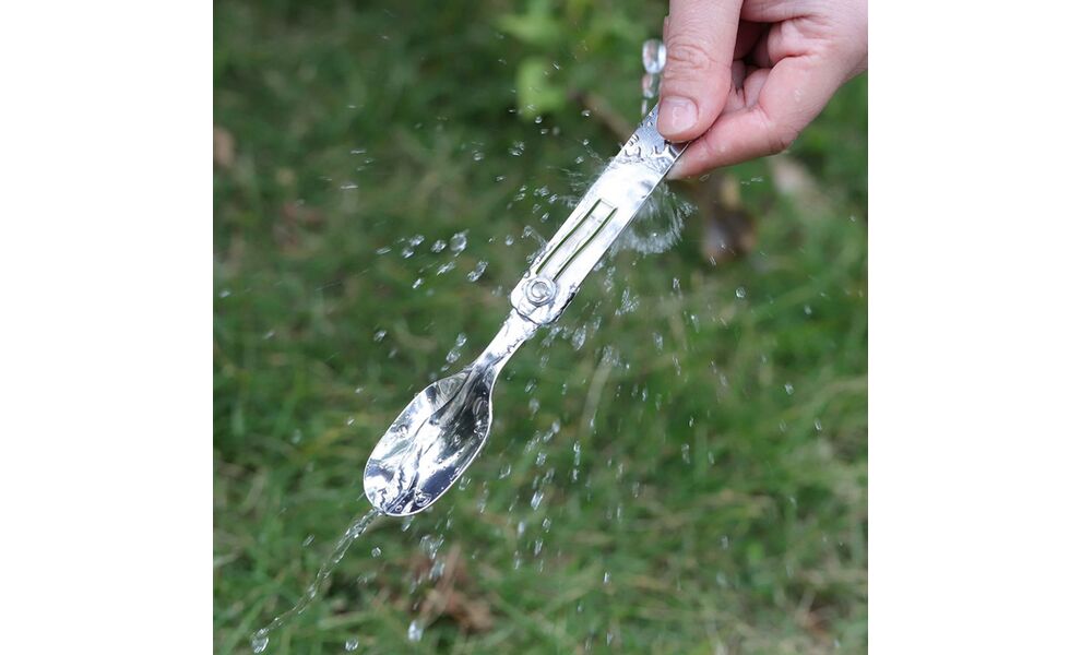 Туристичний набір складних столових приборів з чохлом Roxon C2, 2-в-1 (виделка, ложка), нержавіюча сталь, зображення 6