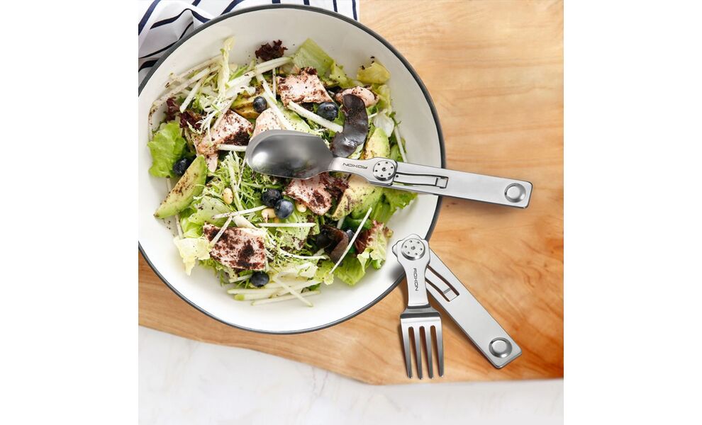 Туристичний набір складних столових приборів з чохлом Roxon C2, 2-в-1 (виделка, ложка), нержавіюча сталь, зображення 8