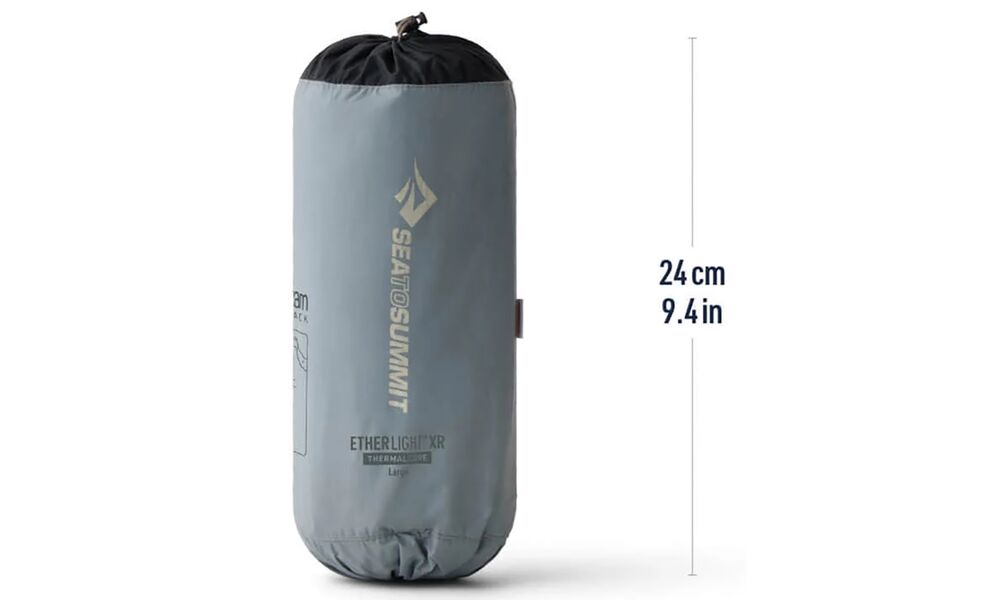 Надувний каремат Sea to Summit Ether Light XR Insulated - Large: з мішком-насосом, Товщина: 10, Тип розміру: Large, Колір виробника: Dark Grey, зображення 4
