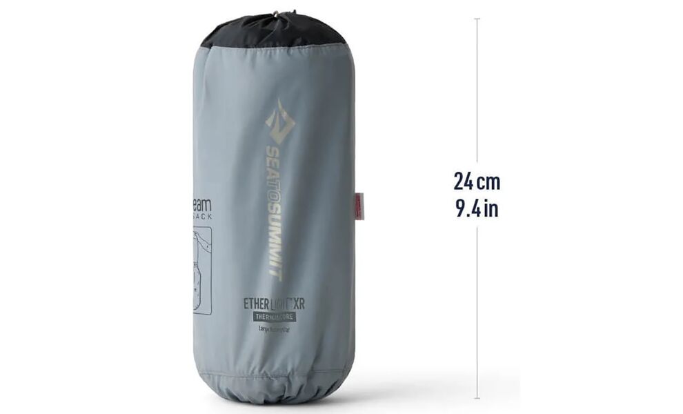 Надувний каремат Sea to Summit Ether Light XR Insulated - Large Rectangular: з мішком-насосом, Товщина: 10, Тип розміру: Large Rectangular, Колір виробника: Dark Grey, зображення 4