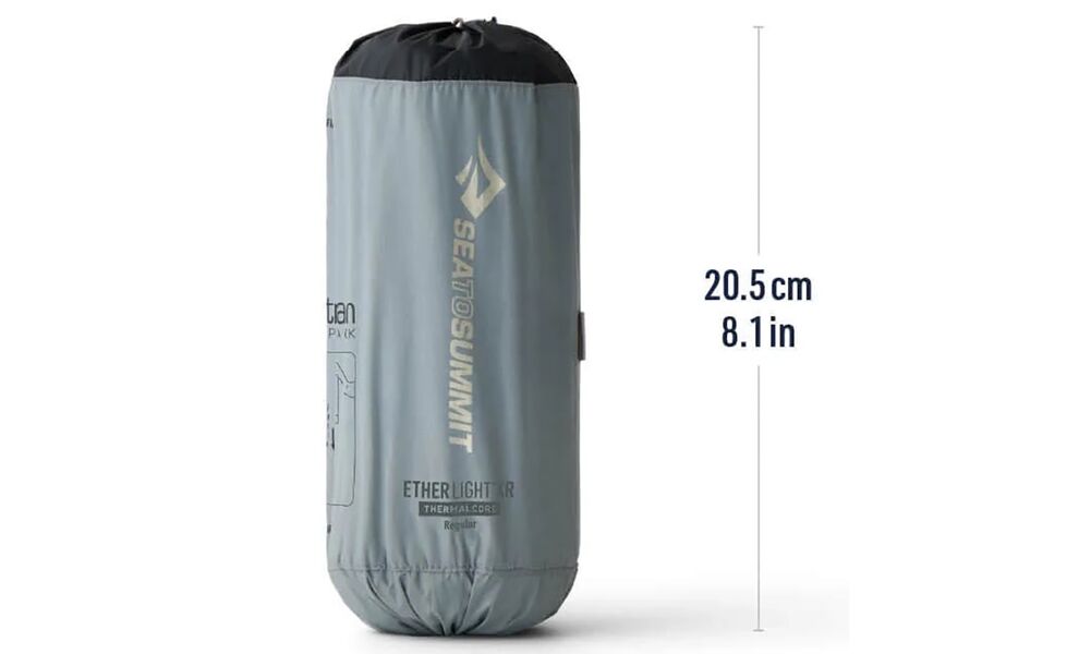 Надувний каремат Sea to Summit Ether Light XR Insulated - Regular: з мішком-насосом, Товщина: 10, Тип розміру: Regular, Колір виробника: Dark Grey, зображення 4