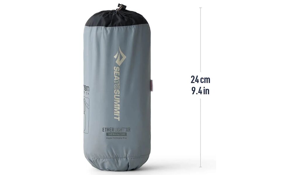 Надувний каремат Sea to Summit Ether Light XR Insulated - Regular Rectangular Wide: з мішком-насосом, Товщина: 10, Тип розміру: Regular Rectangular Wide, Колір виробника: Dark Grey, зображення 4