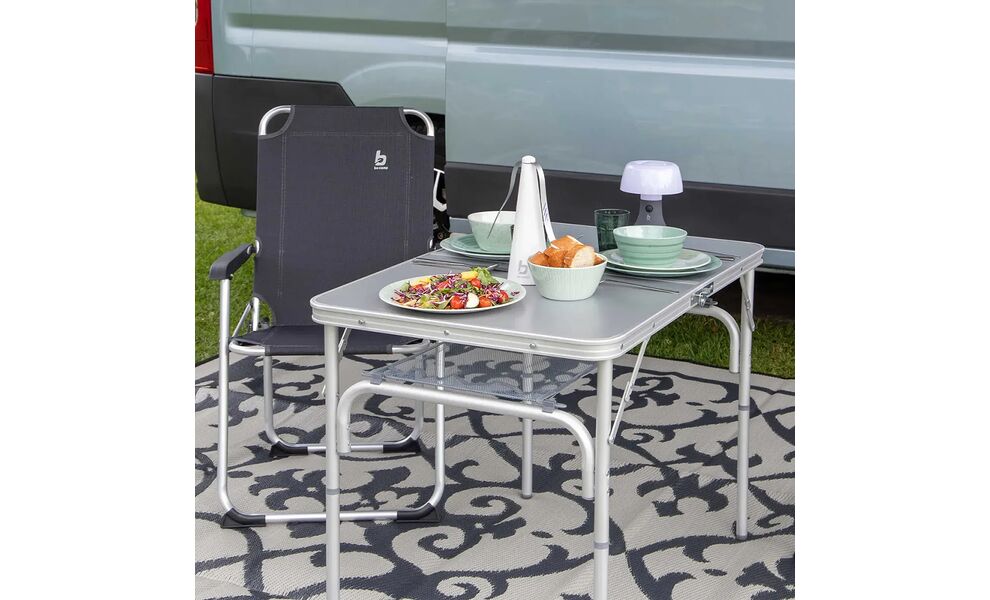 Розкладний стіл з поличкою Bo-Camp Premium - 90x60x81 см, Тип розміру: 90x60x81 см, Колір: Grey, зображення 13