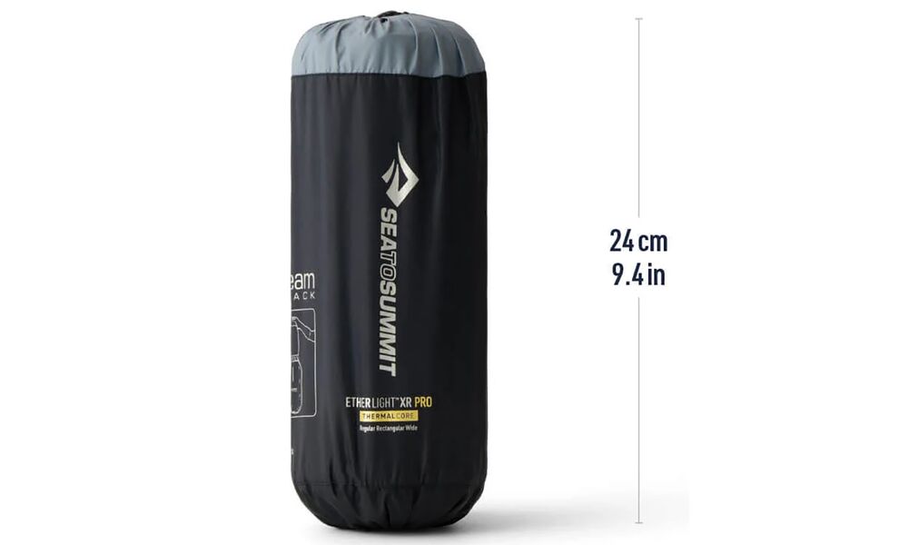 Надувний каремат Sea to Summit Ether Light XR Pro Insulated - Regular Rectangular Wide: з мішком-насосом, Товщина: 10, Тип розміру: Regular Rectangular Wide, Колір виробника: Pirate Black, зображення 4