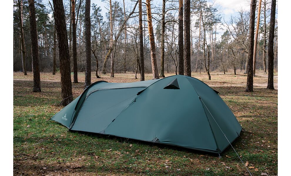 3-місний намет Totem Carriage 3: двошаровий, з тамбуром, Кількість місць: 3, Колір: Green, зображення 7