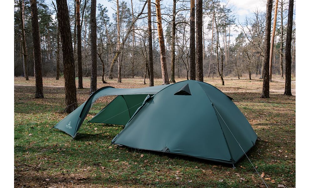 3-місний намет Totem Carriage 3: двошаровий, з тамбуром, Кількість місць: 3, Колір: Green, зображення 8
