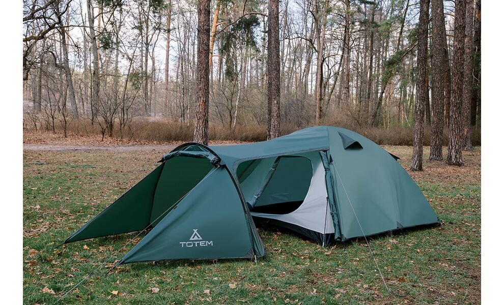 3-місний намет Totem Carriage 3: двошаровий, з тамбуром, Кількість місць: 3, Колір: Green, зображення 9