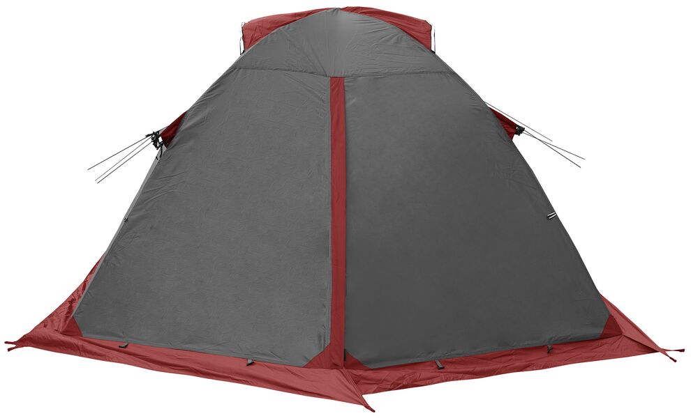3-місний намет Tramp Cave 3 V2 (Grey): двошаровий, з тамбуром, Кількість місць: 3, Колір: Grey/Red, зображення 7