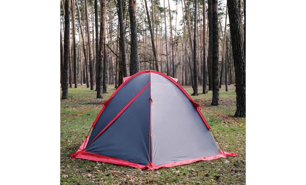 4-місний намет Tramp Rock 4 V2 (Grey): двошаровий, вітростійкий, Кількість місць: 4, Колір: Grey/Red, зображення 7