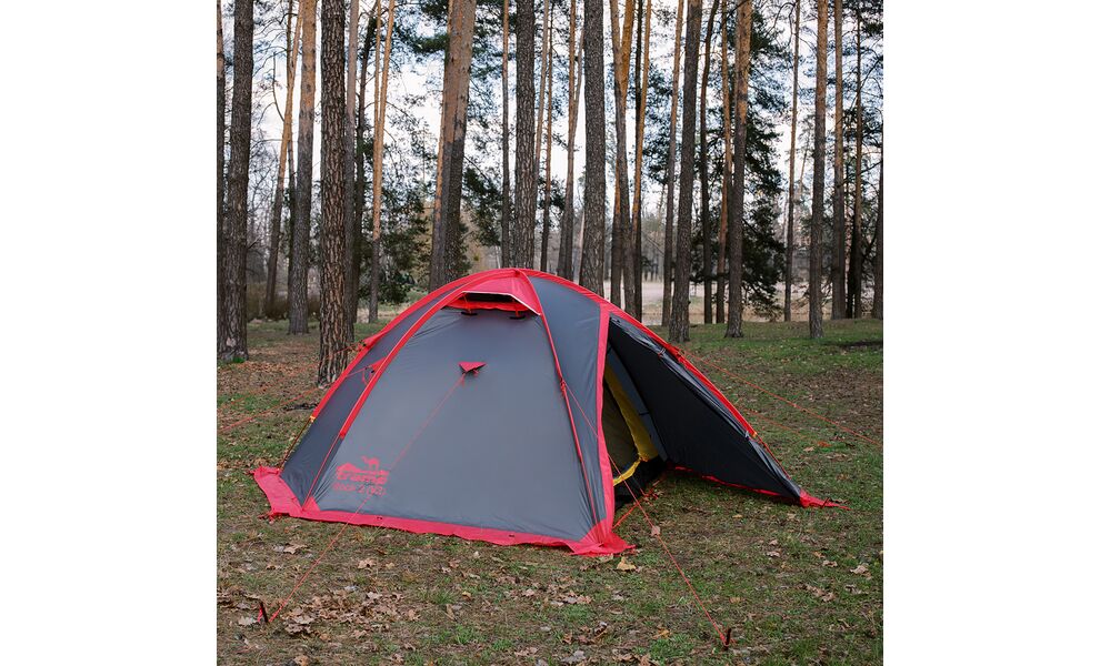 4-місний намет Tramp Rock 4 V2 (Grey): двошаровий, вітростійкий, Кількість місць: 4, Колір: Grey/Red, зображення 9