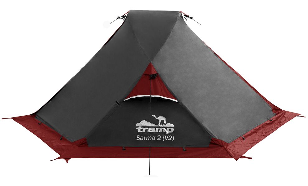 2-місний намет Tramp Sarma 2 V2 (Grey): двошаровий, вітростійкий, Кількість місць: 2, Колір: Grey/Red, зображення 7