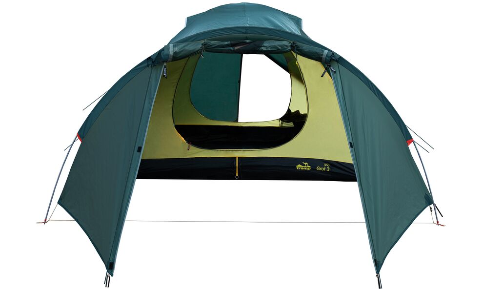 3-місний намет Tramp Grot 3 V2: двошаровий, з тамбуром, Кількість місць: 3, Колір: Green, зображення 6