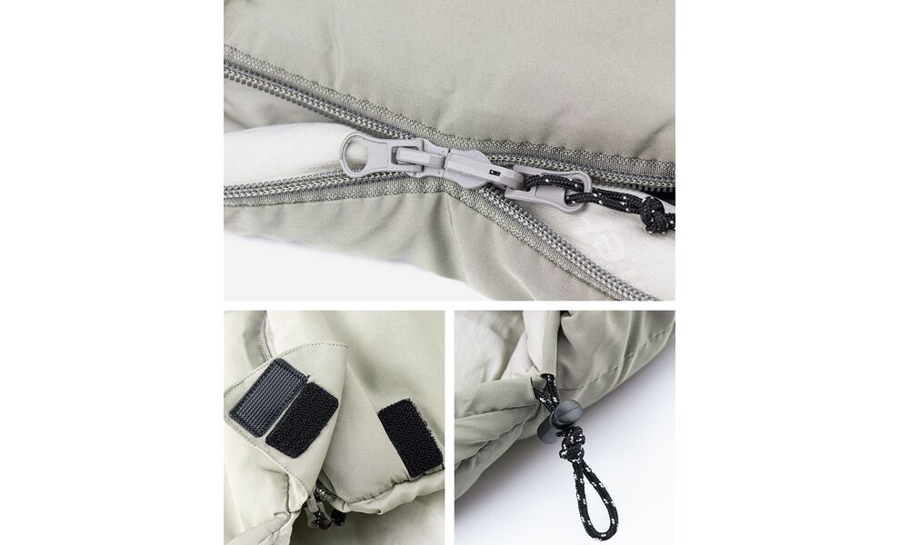 Демісезонний туристичний спальник Naturehike CNK2350WS023 - M300 (Grey) до 1°C: з капюшоном, Максимальний зріст користувача: 195, Колір: Grey, Сторона застібки: права, зображення 3