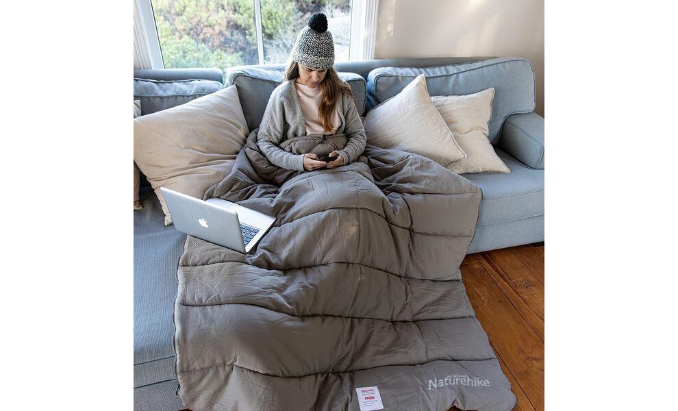 Демісезонний туристичний спальник Naturehike CNK2350WS023 - M300 (Grey) до 1°C: з капюшоном, Максимальний зріст користувача: 195, Колір: Grey, Сторона застібки: права, зображення 8