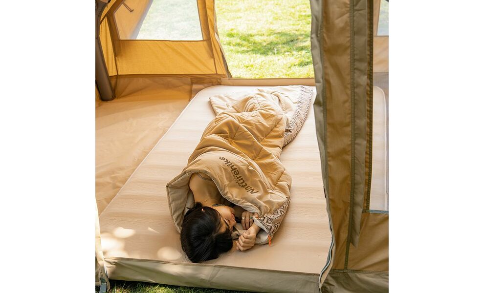 Літній кемпінговий спальник-ковдра Naturehike NH20MSD05 - L150 (Light Green) до 7°C, Максимальний зріст користувача: 195, Колір: Light Green, Сторона застібки: права, зображення 9