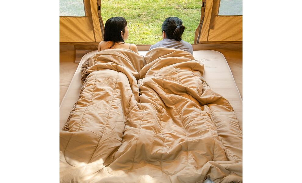 Літній кемпінговий спальник-ковдра Naturehike NH20MSD05 - L150 (Beige) до 7°C, Максимальний зріст користувача: 195, Колір: Beige, Сторона застібки: права, зображення 7