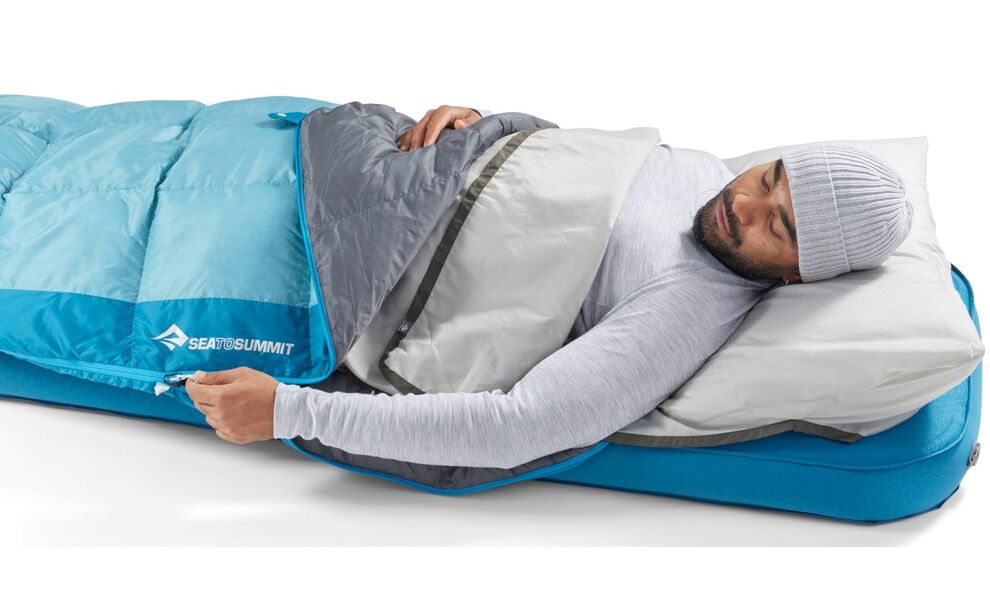 Вкладиш в спальник Sea to Summit Silk Blend Liner (Moonstruck Grey), Rectangular with Pillow Sleeve, Тип розміру: Rectangular with Pillow Sleeve, Колір: Moonstruck Grey, зображення 3