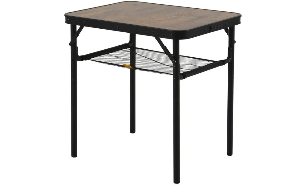 Розкладний стіл з поличкою Bo-Camp Garland, 60x45x60 см, Тип розміру: 60x45x60 см, Колір: Black/Wood Look, зображення 2