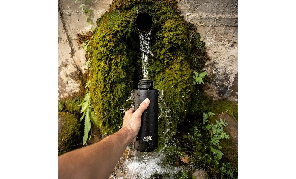 Пляшка для води Esbit Sculptor (Black) на 1000 мл, нержавіюча сталь, Об'єм: 1000, Колір виробника: Black, зображення 6