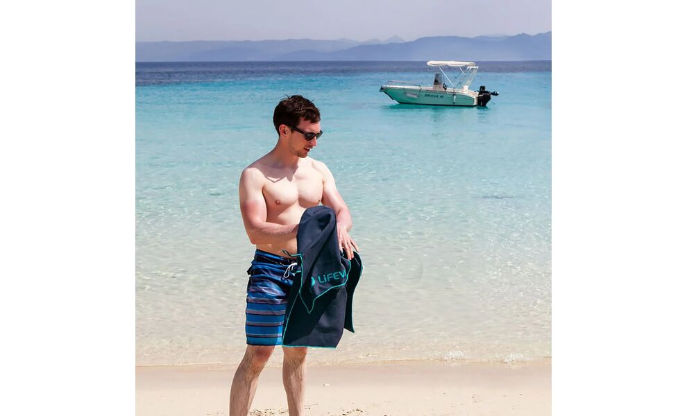 Швидкосохнучий рушник з мікрофібри Lifeventure Recycled Soft Fibre - Giant (Grey), 150x90 см, Тип розміру: Giant, Колір: Grey, зображення 6