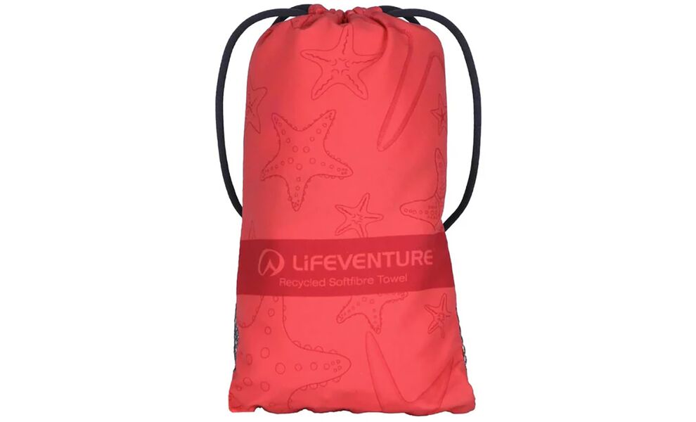 Швидкосохнучий рушник з мікрофібри з чохлом Lifeventure Recycled Soft Fibre - Giant (Starfish), 150x90 см, Тип розміру: Giant, Колір: Starfish, зображення 2