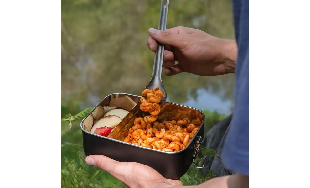 Туристична ложка-виделка з довгою ручкою Lifeventure Titanium Long-Handled, титан, зображення 2