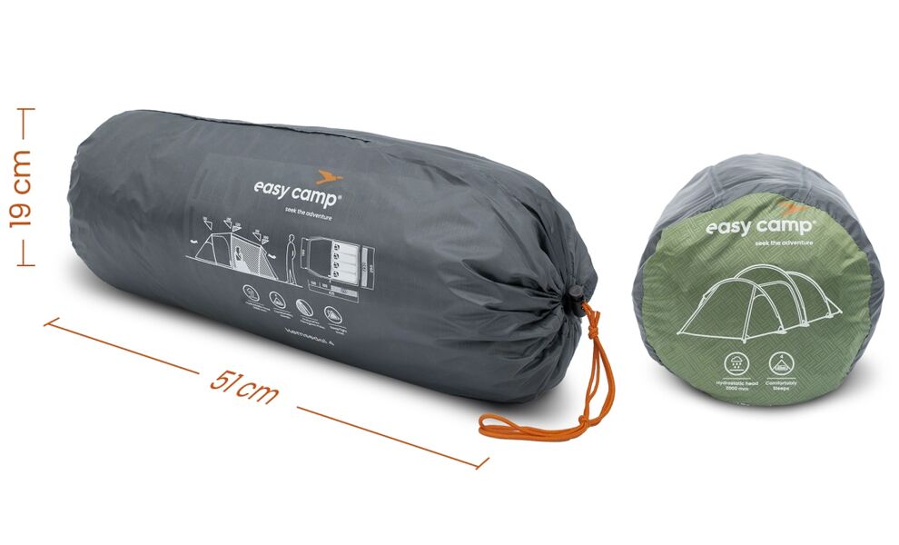 4-місний намет Easy Camp Hemsedal 4: двошаровий, з тамбуром, Кількість місць: 4, Колір: Green, зображення 7