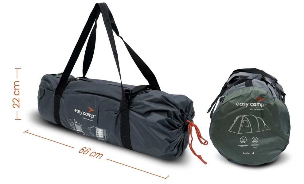 4-місний кемпінговий намет Easy Camp Hidra 4, Кількість місць: 4, Колір: Green, зображення 7