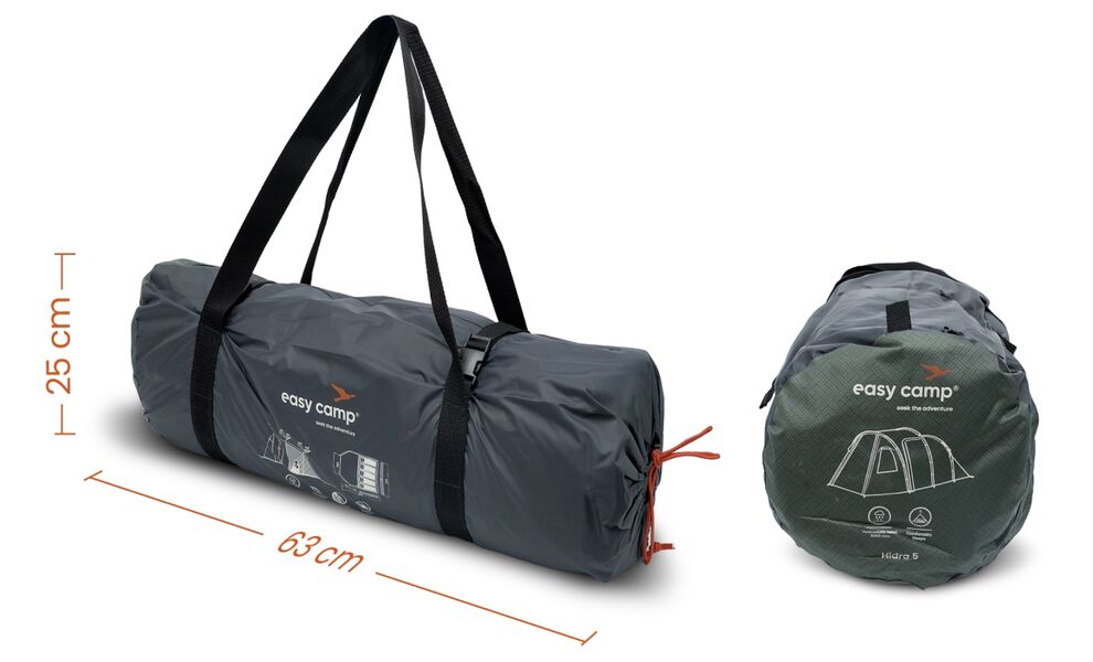 5-місний кемпінговий намет Easy Camp Hidra 5, Кількість місць: 5, Колір: Green, зображення 7