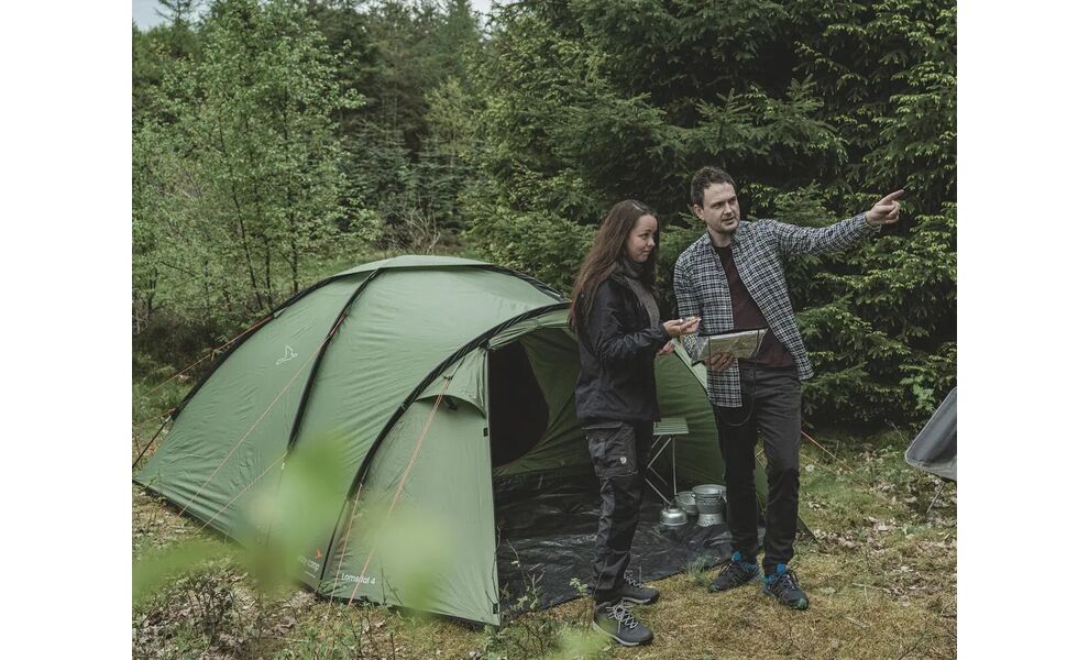 4-місний намет Easy Camp Lomsdal 4: двошаровий, з тамбуром, Кількість місць: 4, Колір: Green, зображення 8