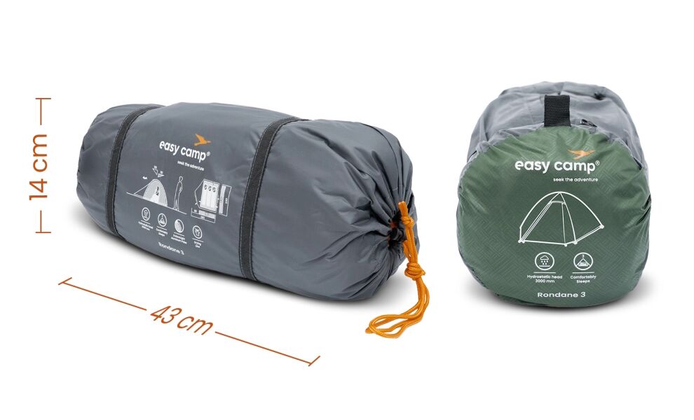 3-місний намет Easy Camp Rondane 3: двошаровий, Кількість місць: 3, Колір: Dark Green, зображення 8