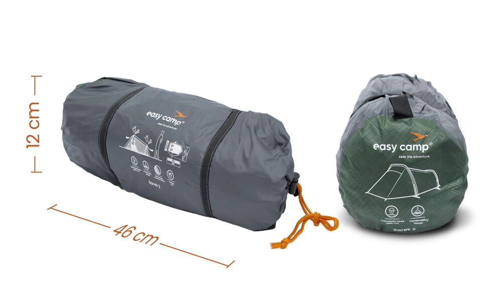 2-місний ультралегкий намет Easy Camp Sarek 2: двошаровий, Кількість місць: 2, Колір: Dark Green, зображення 8