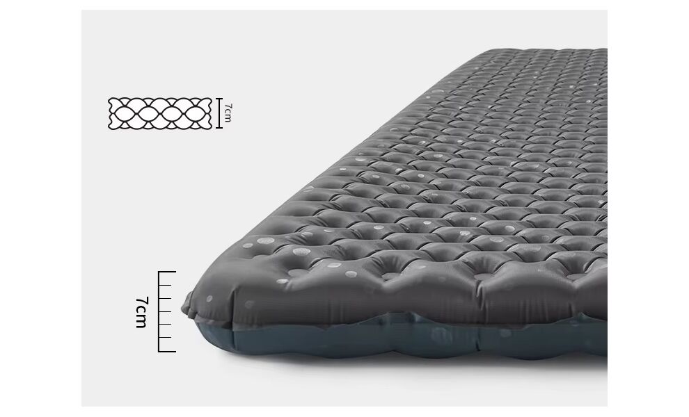 Надувний каремат Naturehike CNH22DZ018 - Rectangular M (Black): з мішком-насосом, Товщина: 7, Тип розміру: Rectangular M, Колір виробника: Black, зображення 8