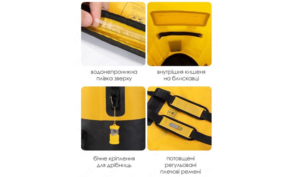 Герморюкзак Naturehike NH21FSB04 (Khaki), 40 л, зображення 4