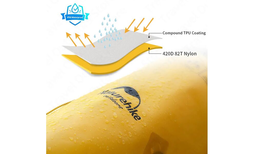 Герморюкзак Naturehike NH21FSB04 (Khaki), 40 л, зображення 6