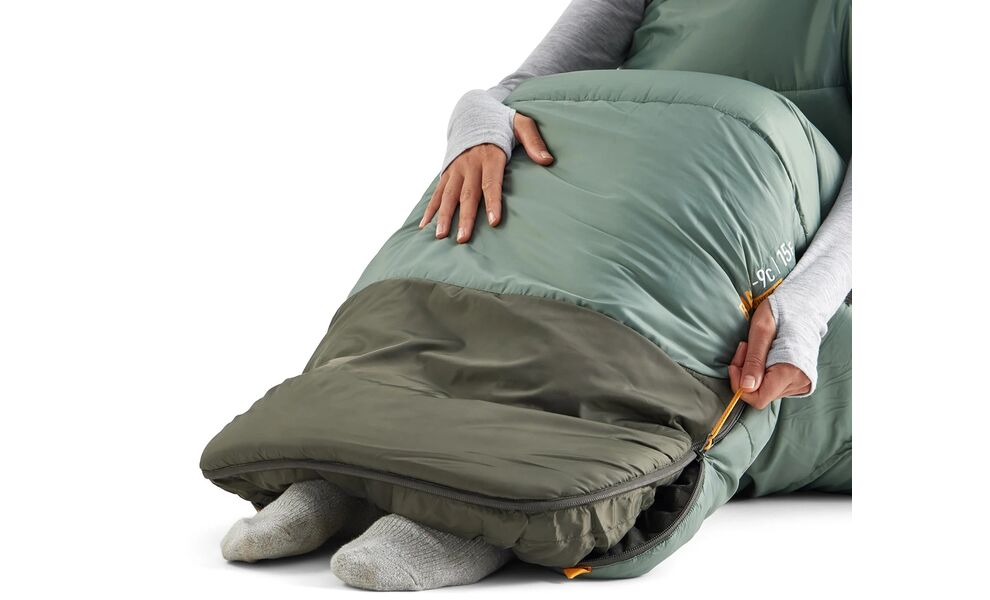Демісезонний туристичний спальник Sea to Summit Boab -9C - Regular до -9°C: з капюшоном, Максимальний зріст користувача: 185, Колір: Laurel Wreath Green, Сторона застібки: ліва, зображення 5