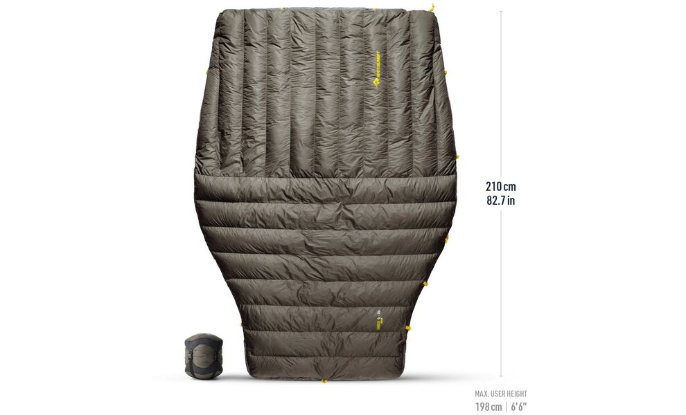 Демісезонний пуховий спальник-квілт Sea to Summit Ember -1C - Long до -1°C, Максимальний зріст користувача: 198, Колір: Beluga, Сторона застібки: без блискавки, зображення 2