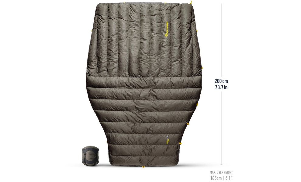 Демісезонний пуховий спальник-квілт Sea to Summit Ember -1C - Regular до -1°C, Максимальний зріст користувача: 185, Колір: Beluga, Сторона застібки: без блискавки, зображення 2