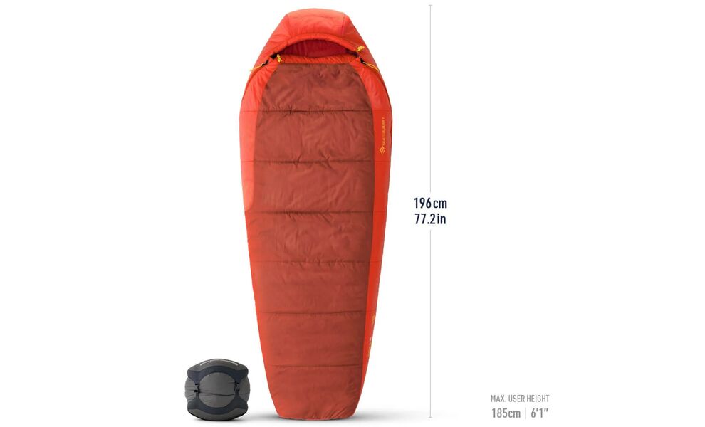 Демісезонний туристичний спальник Sea to Summit Hamelin -1C - Regular до -1°C: з капюшоном, Максимальний зріст користувача: 185, Колір: Picante Red, Сторона застібки: ліва, зображення 2