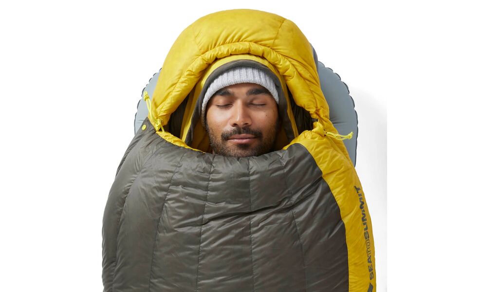 Літній пуховий спальник Sea to Summit Spark +7С - Long до +7°C: з капюшоном, Максимальний зріст користувача: 198, Колір: Beluga Black, Сторона застібки: ліва, зображення 5