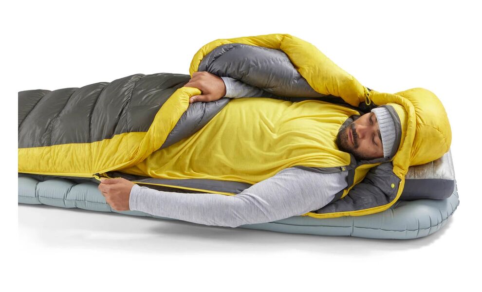 Літній пуховий спальник Sea to Summit Spark +7С - Long до +7°C: з капюшоном, Максимальний зріст користувача: 198, Колір: Beluga Black, Сторона застібки: ліва, зображення 7