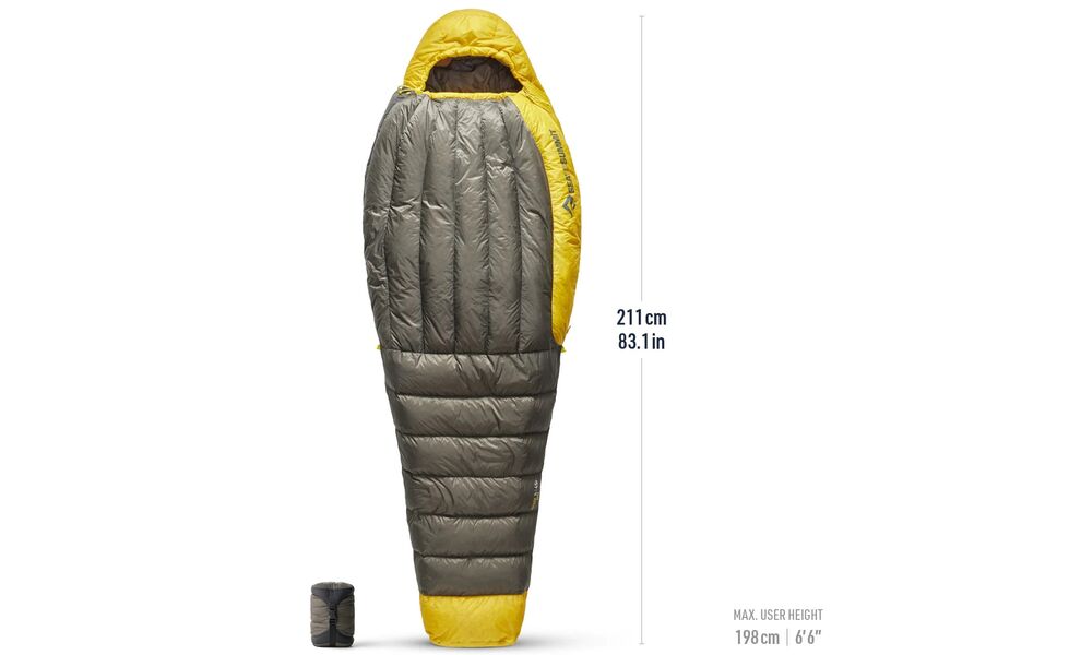 Літній пуховий спальник Sea to Summit Spark +7С - Long до +7°C: з капюшоном, Максимальний зріст користувача: 198, Колір: Beluga Black, Сторона застібки: ліва, зображення 2